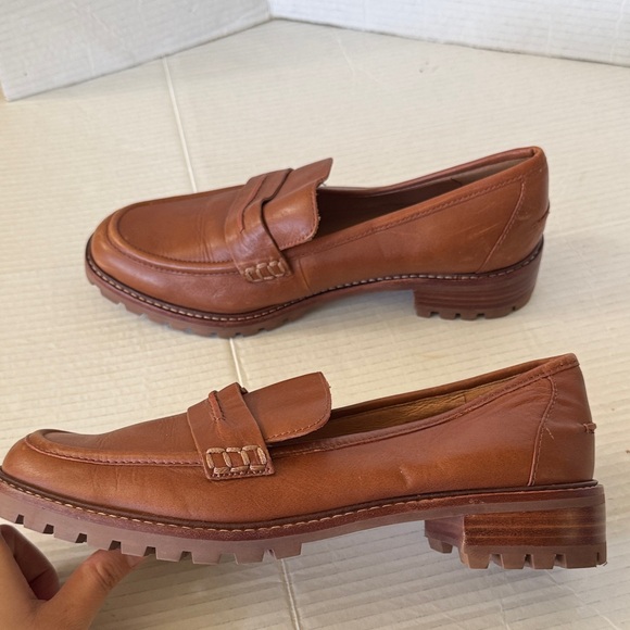 Madewell Corinne Lugsole Penny Loafers Sz 9.5 Business Casual Preppy Leather - Picture 2 of 13